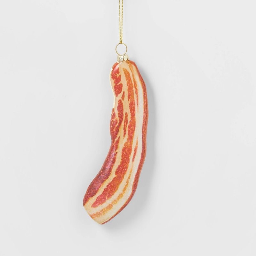 Bacon Glass Christmas Tree Ornament nwt